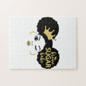 黒糖と金ゴールドの黒糖の赤ちゃん ジグソーパズル (横)