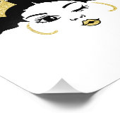 黒糖と金ゴールドの黒糖の赤ちゃん フォトプリント            (角)