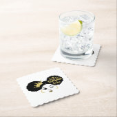 黒糖と金ゴールドの黒糖の赤ちゃん ペーパーコースター (インサイチュ)