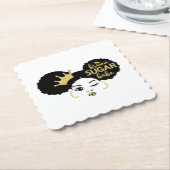 黒糖と金ゴールドの黒糖の赤ちゃん ペーパーコースター (アングル)
