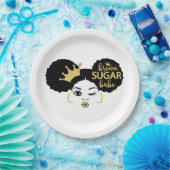 黒糖と金ゴールドの黒糖の赤ちゃん ペーパープレート (パーティー)