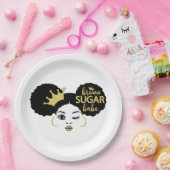 黒糖と金ゴールドの黒糖の赤ちゃん ペーパープレート (パーティー)