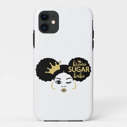 黒糖と金ゴールドの黒糖の赤ちゃん Case-Mate iPhoneケース (裏面)