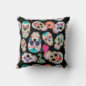 黒糖カラフルスカル模様 クッション (裏面)