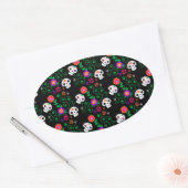 黒糖スカル 楕円形シール (封筒)