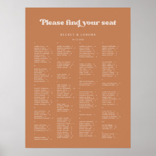 黒糖スタイリッシュアルファベット座席表 ポスター