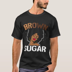 黒糖メラニン茶色の皮膚唇ブラックヒストリ Tシャツ