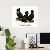 黒紋付きアヒル ポスター (ホームオフィス)