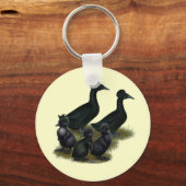 黒紋付アヒル科 キーホルダー (正面)