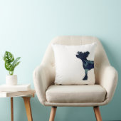 黒紋付中国のき水色シルエット クッション (椅子)