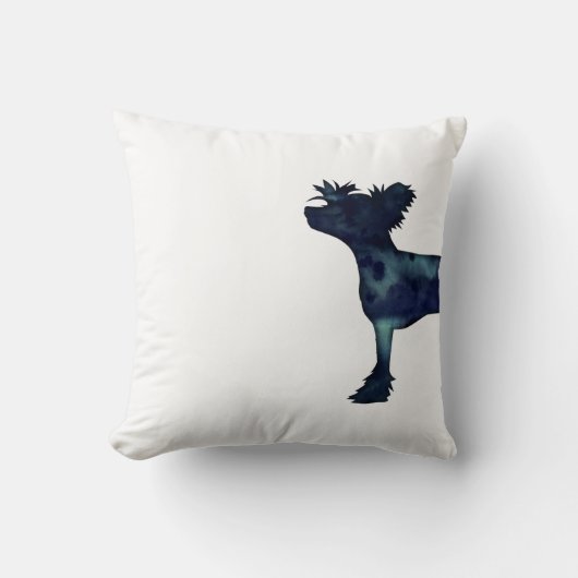 黒紋付中国のき水色シルエット クッション (正面)