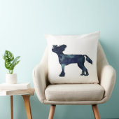 黒紋付中国のき水色シルエット クッション (椅子)