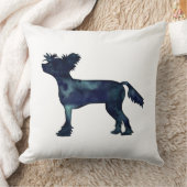 黒紋付中国のき水色シルエット クッション (ブランケット)