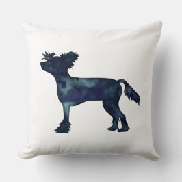 黒紋付中国のき水色シルエット クッション