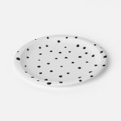 黒紙吹雪ドットモダン紙プレート ペーパープレート (アングル)