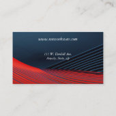 黒素晴らしい背景の青と赤の線 名刺 (裏面)