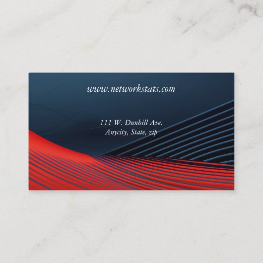 黒素晴らしい背景の青と赤の線 名刺 (裏面)