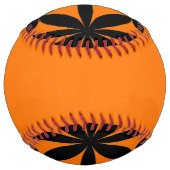 黒素晴らしとオレンジモダンのレトロプリント ソフトボール (裏面)