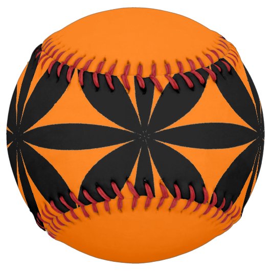 黒素晴らしとオレンジモダンのレトロプリント ソフトボール (正面)