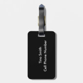 黒素晴らしと白の対角ストライプ線 ラゲッジタグ (裏面縦)