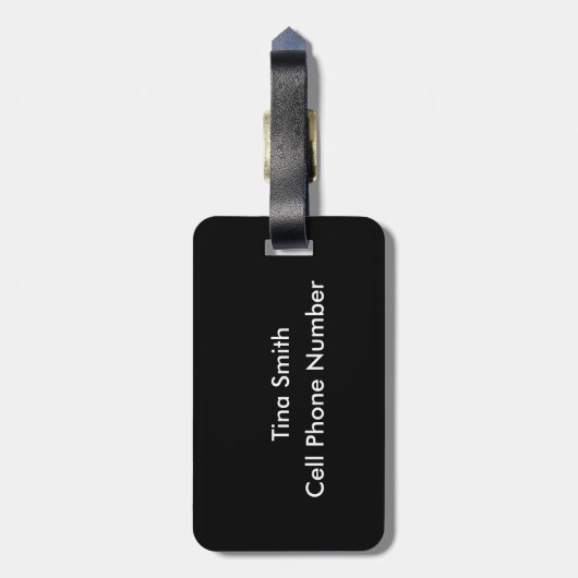 黒素晴らしと白の対角ストライプ線 ラゲッジタグ (裏面縦)