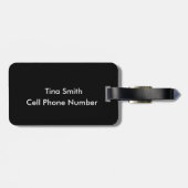 黒素晴らしと白の対角ストライプ線 ラゲッジタグ (裏面横)