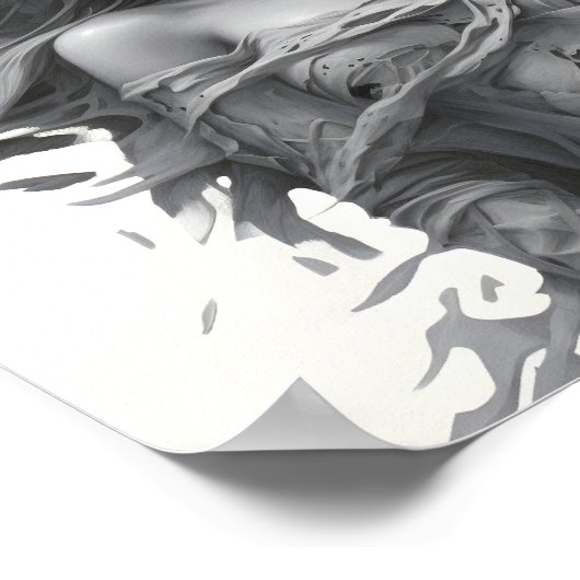 黒素晴らしと白の眠る天使スケッチ ポスター (角)