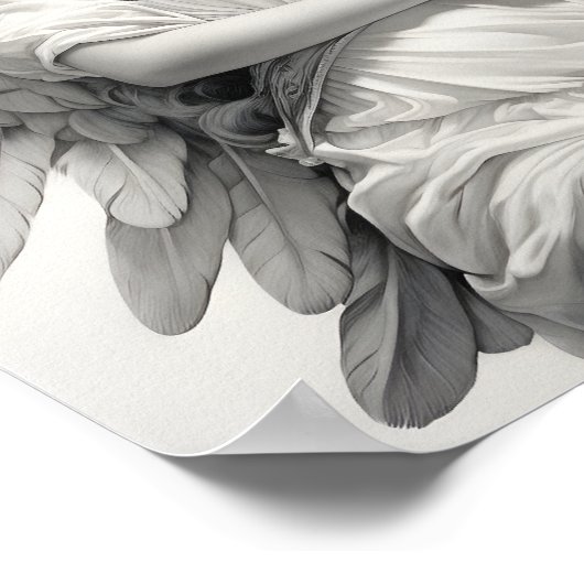 黒素晴らしと白の眠る天使スケッチ ポスター (角)