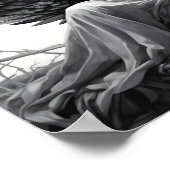 黒素晴らしと白の眠る天使スケッチ ポスター (角)