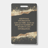 黒素晴らしと金ゴールドのグリッターサロンID バッジ (裏面)