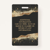 黒素晴らしと金ゴールドのグリッターサロンID バッジ (裏面)