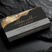 黒素晴らしと金ゴールドのグリッタースクリプトQRコード 予約カード