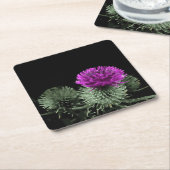 黒素晴らしアザミ スクエアペーパーコースター (アングル)