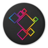 黒素晴らしカラフル一号上の四角 セラミックノブ (正面)