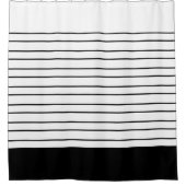 黒素晴らしモダン白ストライプ織物 シャワーカーテン (正面)