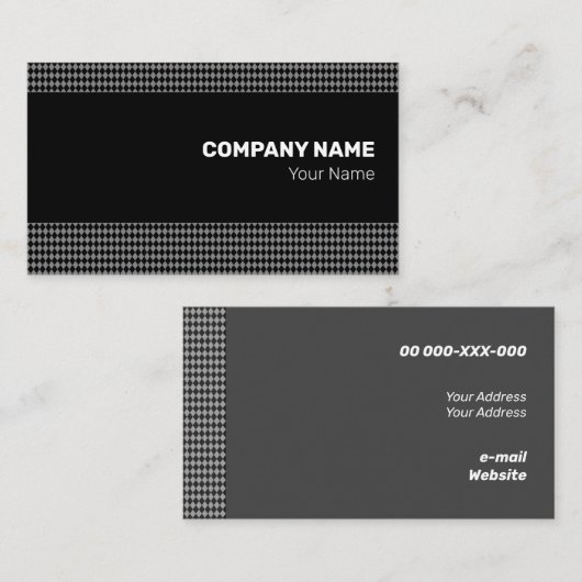 黒素晴らしモノクロ小ロームバス 名刺 (正面/裏面)