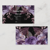 黒素晴らし紫フローラバラ名刺 名刺 (正面/裏面)
