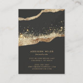 黒素晴らし金ゴールドグリッターイヤリング表示カード 名刺 (裏面)