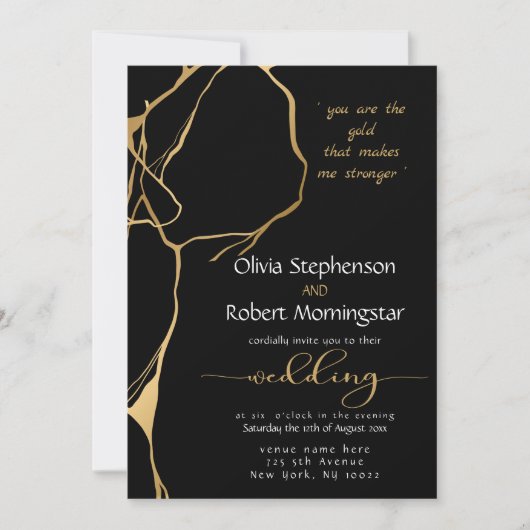 黒素晴らし金ゴールド錦次 招待状 (正面)