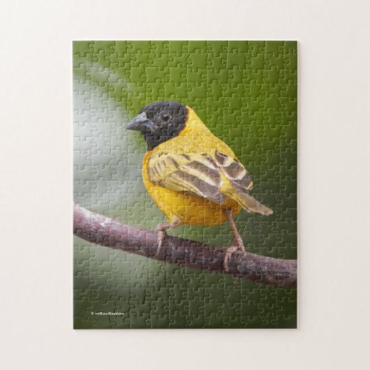 黒素晴らし頭の機織り鳥 ジグソーパズル (縦)