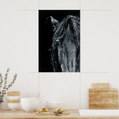 黒素晴らし馬ポートレート ポスター (キッチン)