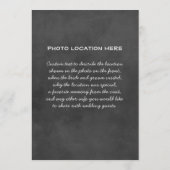 黒素朴いチョーク結婚ボードの写真表番号 招待状 (裏面)