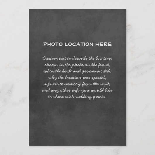 黒素朴いチョーク結婚ボードの写真表番号 招待状 (裏面)