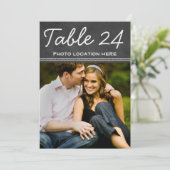 黒素朴いチョーク結婚ボードの写真表番号 招待状 (スタンド正面)