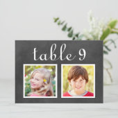 黒素朴いチョーク結婚ボードの写真表番号 招待状 (スタンド正面)