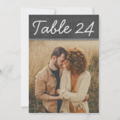 黒素朴いチョーク結婚ボードの写真表番号 招待状 (裏面)