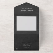 黒素朴い黒い板結婚の返信 オールインワン招待状 (外側)