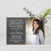 黒素朴いChalkboard 2025大学院写真 招待状 (スタンド正面)