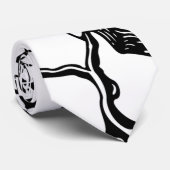 黒素朴と白の抽象芸術ツリーの枝 ネクタイ (ロール)