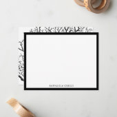 黒素朴と白の抽象芸術ツリーの枝 ノートカード (正面/裏面インサイチュ)